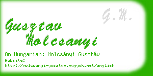 gusztav molcsanyi business card
